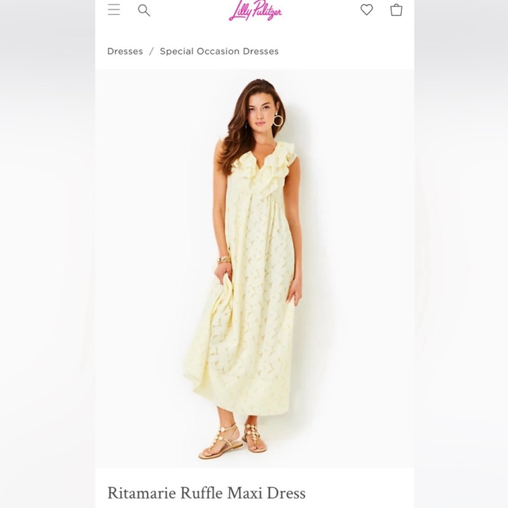 Lilly Pulitzer ritamarie ruffle maxi size 2 NWT